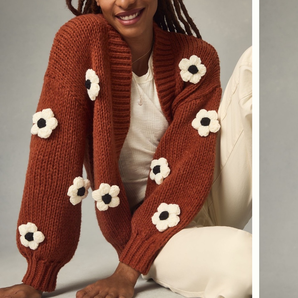 The Susannah 3D flower cardigan sweater